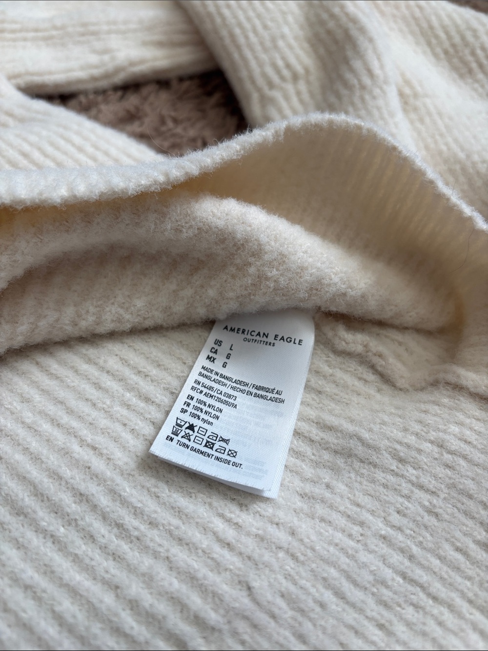AE Cozy Cream Oversized Button-Front V-Neck Sweater Cardigan - Picture 14 of 16